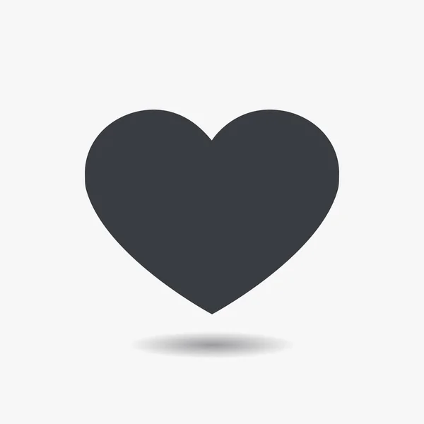 Rött hjärta-ikonen i platt stil. — Stock vektor