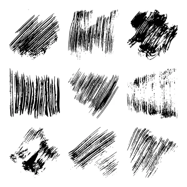 Set of Black ink vector stains. — Stock Vector