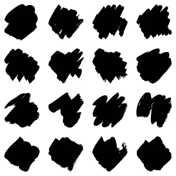 Set of Black ink vector stains. — Stock Vector