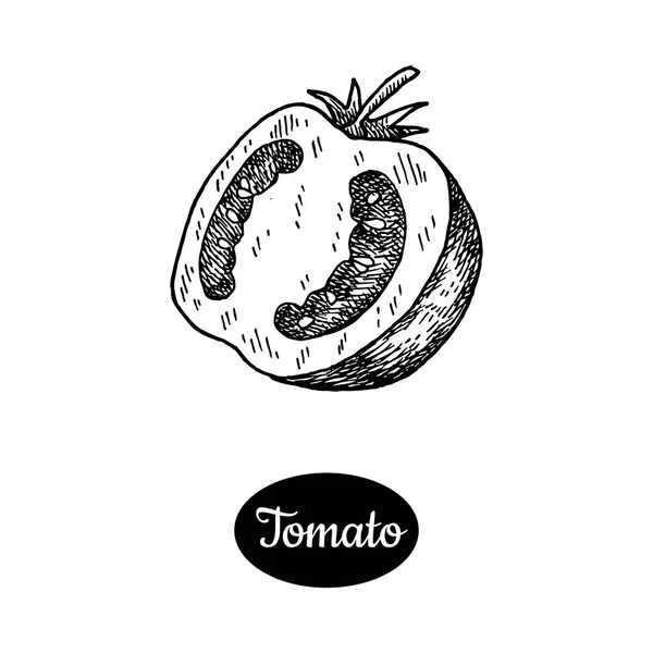 Handgezeichnete Skizze im Stil einer Tomate. — Stockvektor