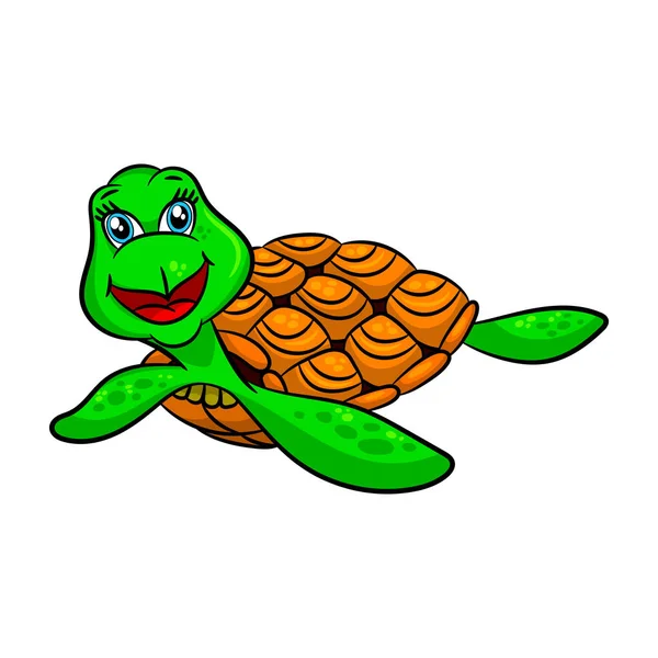 Zabawne kreskówki żółwi morskich — Wektor stockowy