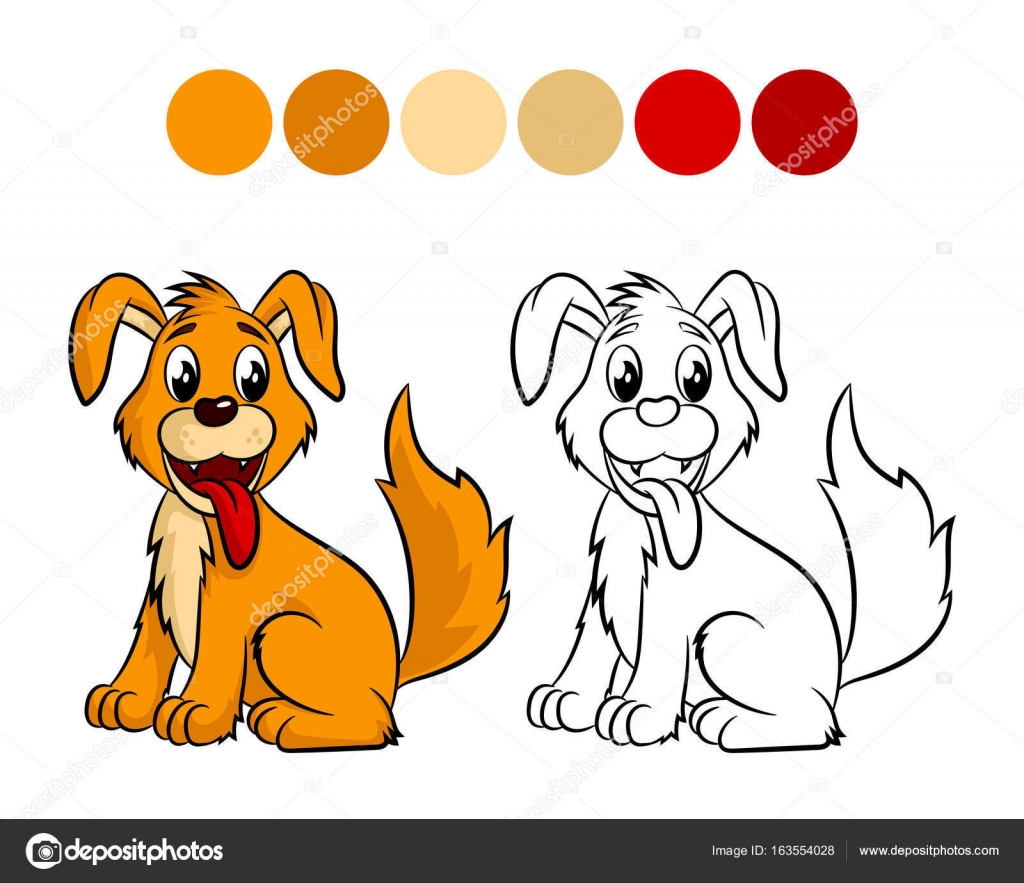 Cane Disegno di libro da colorare per bambini e ragazzi Illustrazione vettoriale isolato su sfondo bianco — Vettoriali di ismagilovilnaz999