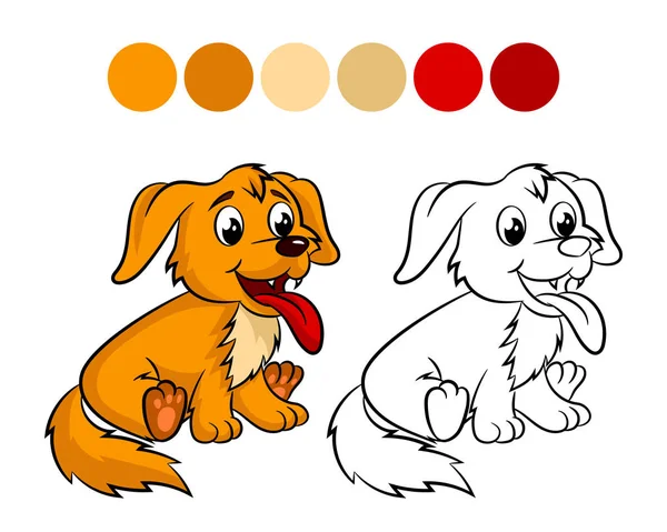 Libro para colorear perro . — Archivo Imágenes Vectoriales