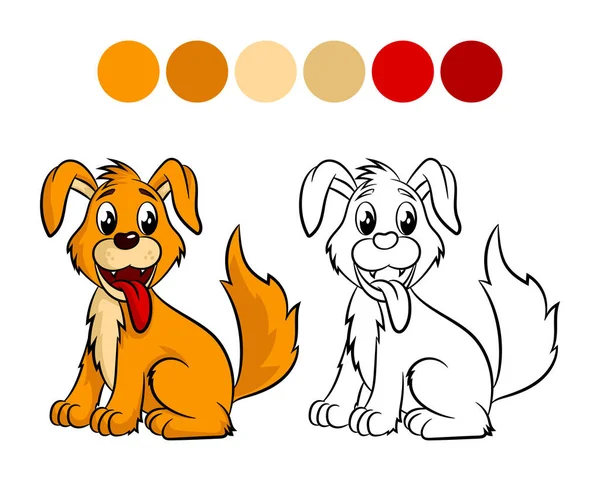 Libro para colorear perro . — Archivo Imágenes Vectoriales