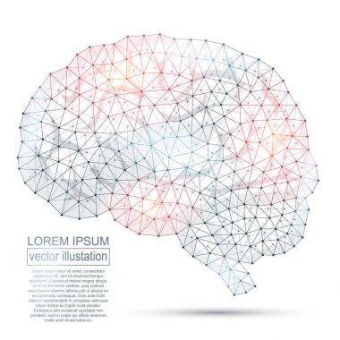 Poligonal Dna soyut resim. Düşük Poli tel kafes