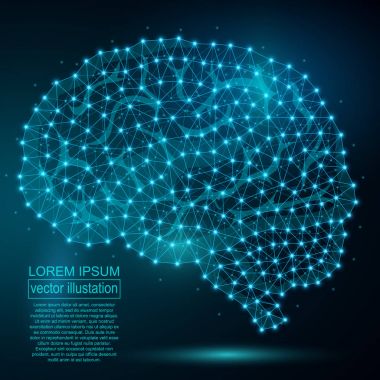 Poligonal Dna soyut resim. Düşük Poli tel kafes