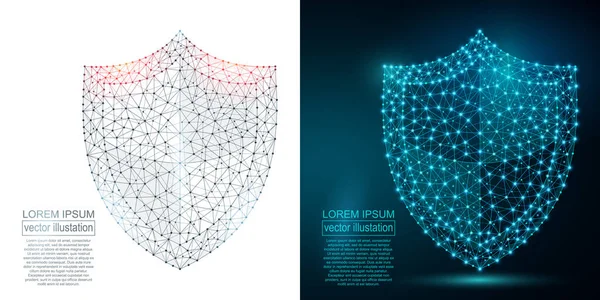 Polygonal security shield abstract image. Low poly — Stock Vector
