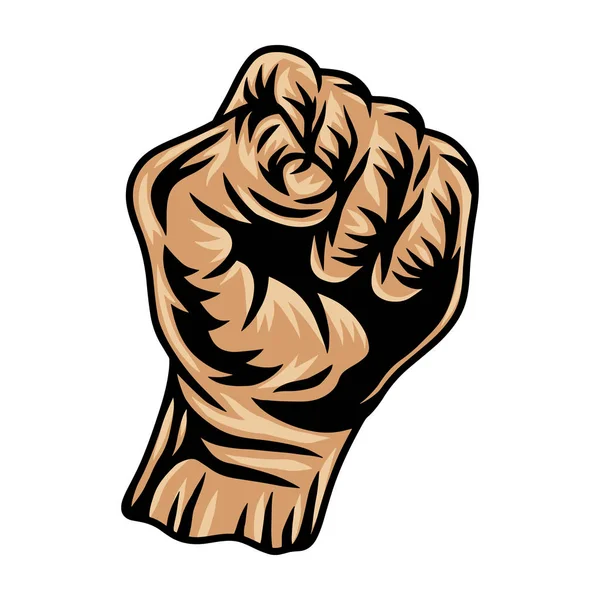 Colorful vintage retro human fist hands isolated vector illustration on a white background. Design element. — Stock Vector