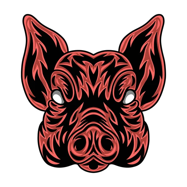 Pig face. Design element for poster, card, banner. — Stock Vector