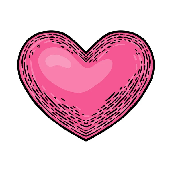 Vintage coração rosa retro isolado ilustração vetorial em um fundo branco. Elemento de projeto . — Vetor de Stock
