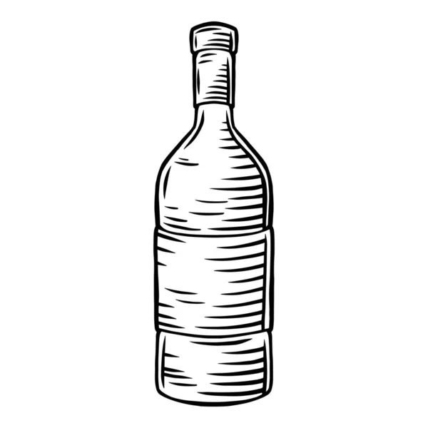 Vintage Retro-Weinflasche isolierte Vektor-Illustration auf weißem Hintergrund. — Stockvektor