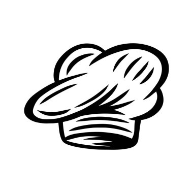 Eski Cook şapkası beyaz arka planda retro vektör çizimini izole etti. Her amaç için harika bir tasarım.