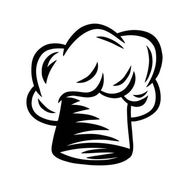 Eski Cook şapkası beyaz arka planda retro vektör çizimini izole etti. Her amaç için harika bir tasarım.