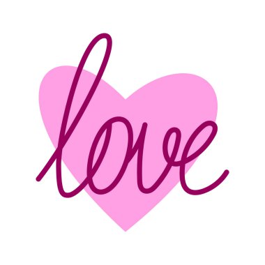 Kalp harfleri beyaz arka planda çizgi film ikonlarının vektör çizimlerini gösteriyor. Her amaç için harika bir tasarım.