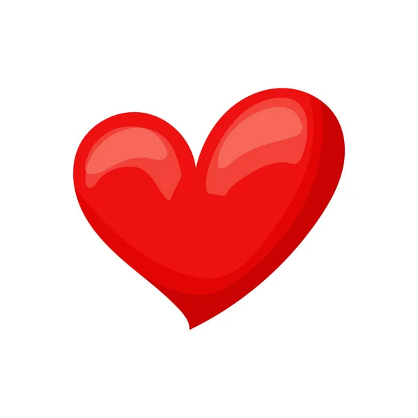 Kırmızı Kalp Çizgi Filmi, beyaz arka planda vektör çizimi simgesidir. Her amaç için harika bir tasarım. — Stok Vektör