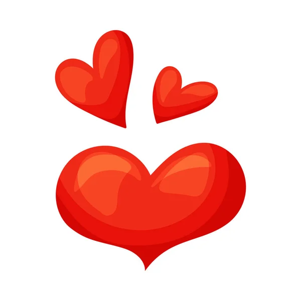 Kırmızı Kalp Çizgi Filmi, beyaz arka planda vektör çizimi simgesidir. Her amaç için harika bir tasarım. — Stok Vektör