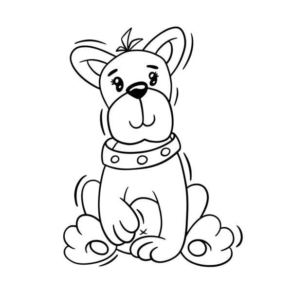 Leuke cartoon baby hond. Dierlijke afdruk. Vector illustratie geïsoleerd op een witte achtergrond. — Stockvector