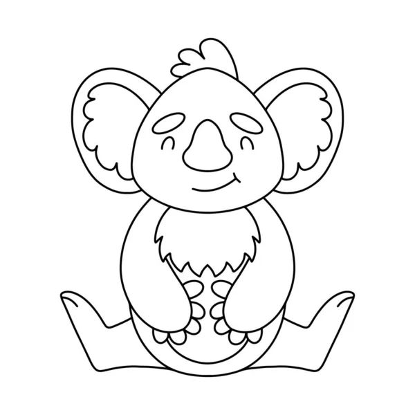 Cute cartoon baby koala. Animal print. Vector illustration isolated on a white background. — Stock Vector