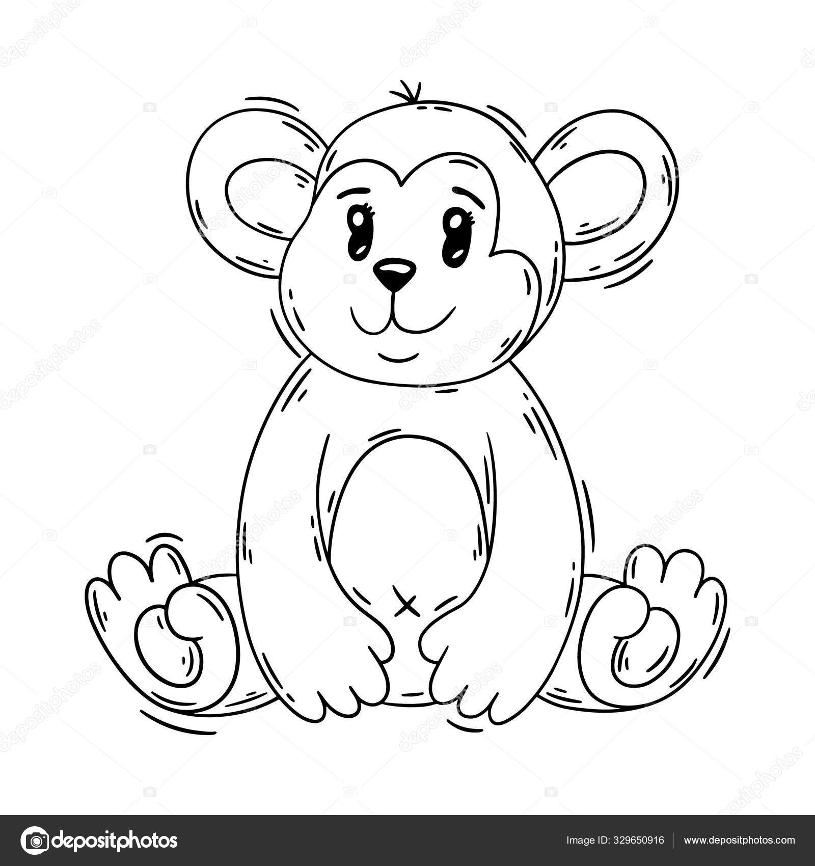 Cute Cartoon Baby Monkey Animal Print Vector Illustration Isolated On A White Background Vector Image By C Ismagilovilnaz999 Vector Stock