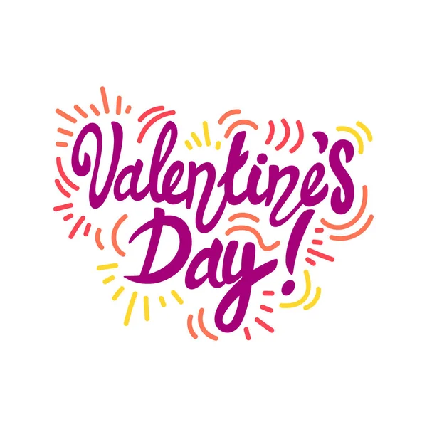 Feliz Dia dos Namorados lettering Ícones dos desenhos animados ilustração vetorial em um fundo branco. Grande design para qualquer finalidade . —  Vetores de Stock