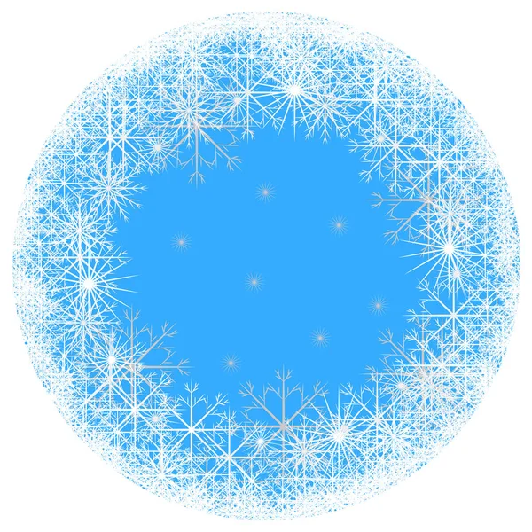 Abstract winter background with falling snowflakes — Stock Vector