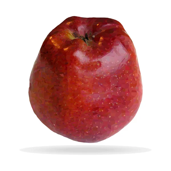Pomme Rouge Dans Style Low Poly Pour Logo Fond Sites — Image vectorielle