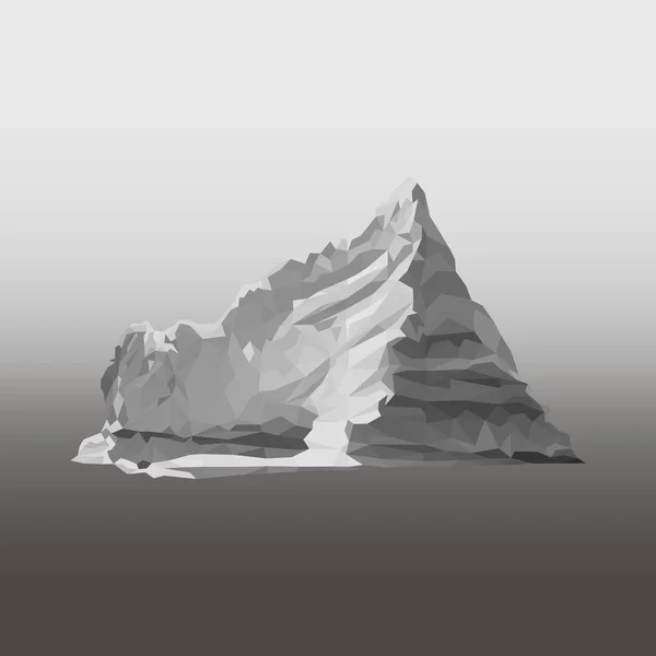 Templat Infografis Iceberg Gunung Polygon Dalam Gaya Datar Vektor Ilustrasi - Stok Vektor
