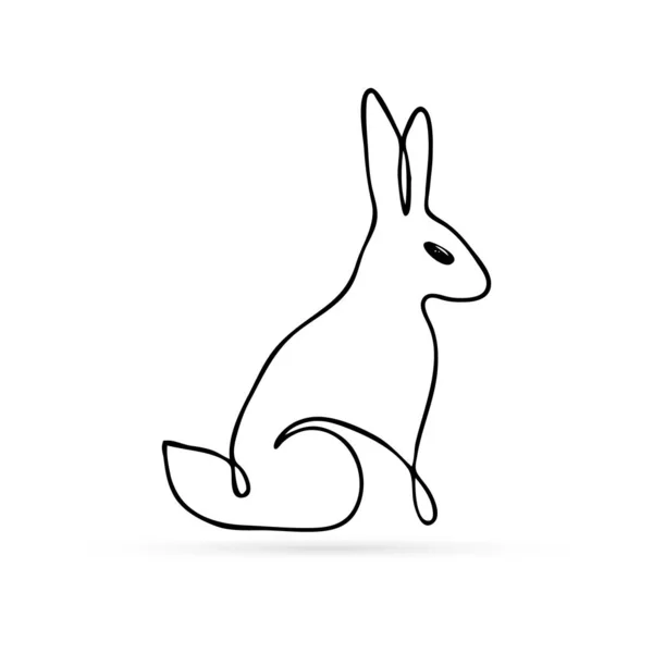 涂鸦兔图标 兔子头像 小孩手绘艺术线 矢量图解 — 图库矢量图片