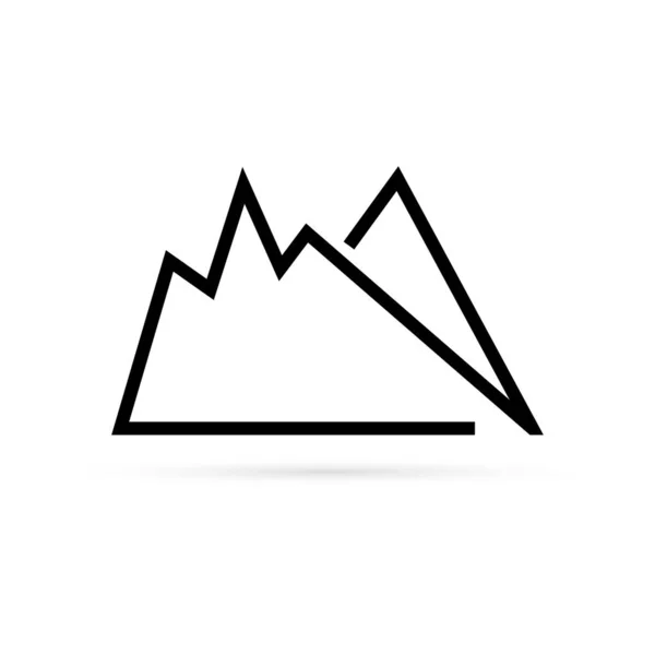 Cima Alla Montagna Montagne Rocce Cime Icona Illustrazione Vettoriale Elementi — Vettoriale Stock