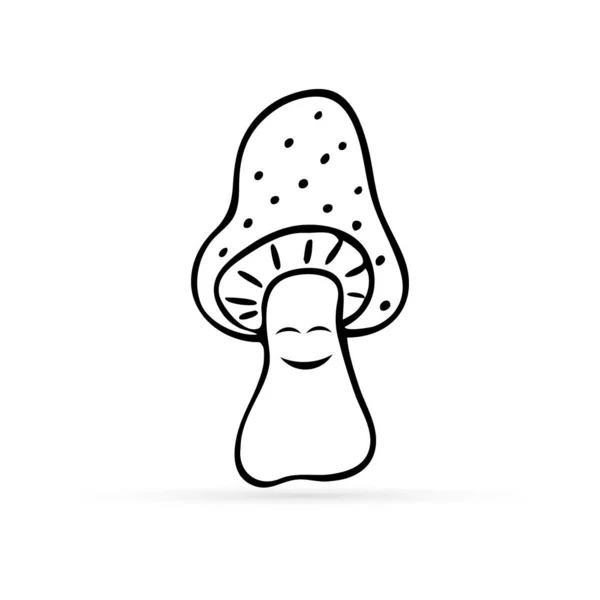 涂鸦蘑菇图标 蔬菜健康食品 儿童手绘 病媒图解 — 图库矢量图片