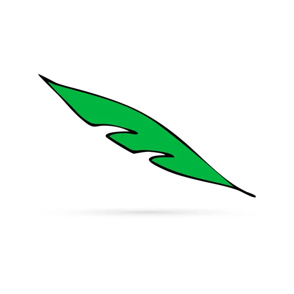 Doodle Leaf Icon 아이들 손으로 그림그리기 — 스톡 벡터