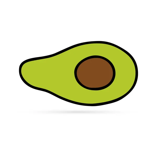 Avocado Symbol Kritzelnahrung Kinder Zeichnen Vektorillustration — Stockvektor