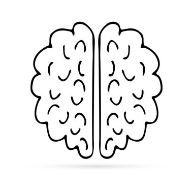 İnsanların ikonlarının karalama beyinleri, çocukların el çizimleri. ilaç vektör illüstrasyonu