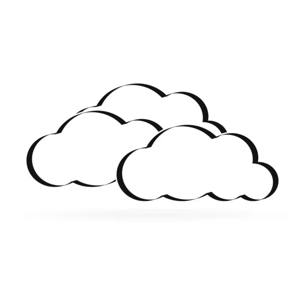 Doodle Cloud Icon Illustrazione Vettoriale Disegno Mano Dei Bambini — Vettoriale Stock