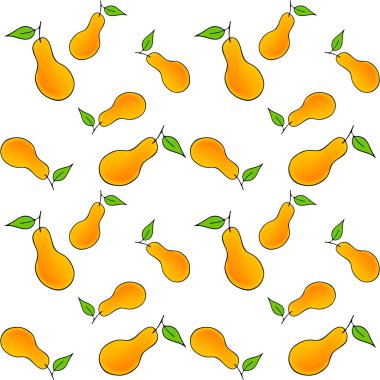 suluboya armut deseni, karalama meyvesi, çocukların el çizimi sanat çizimi, vektör illüstrasyonu