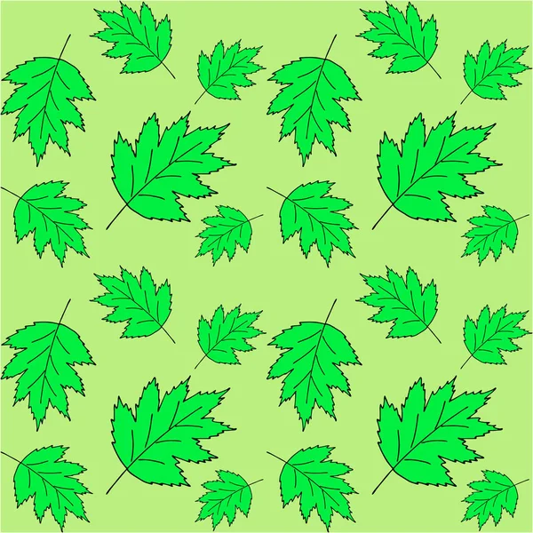 Dessin Ligne Motif Feuille Printemps Été Symbole Automne Illustration Vectorielle — Image vectorielle