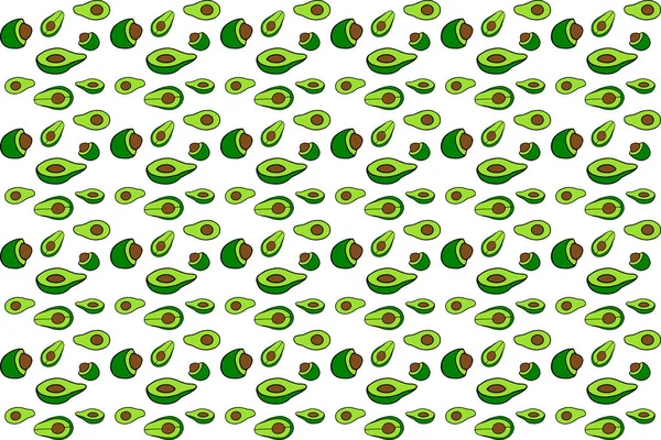 Avocado Muster Kritzelnahrung Kinder Zeichnen Vektor Illustration — Stockvektor