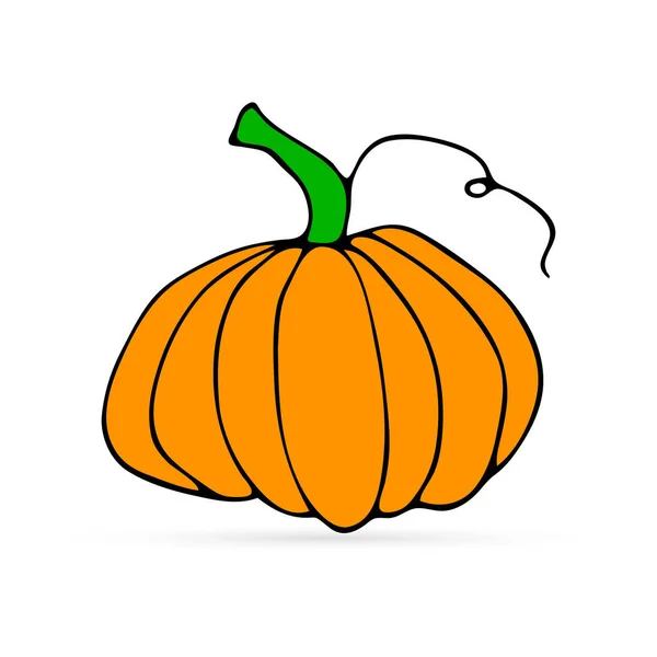 Dessin Main Icône Citrouille Doodle Symbole Halloween Illustration Vectorielle Alimentaire — Image vectorielle