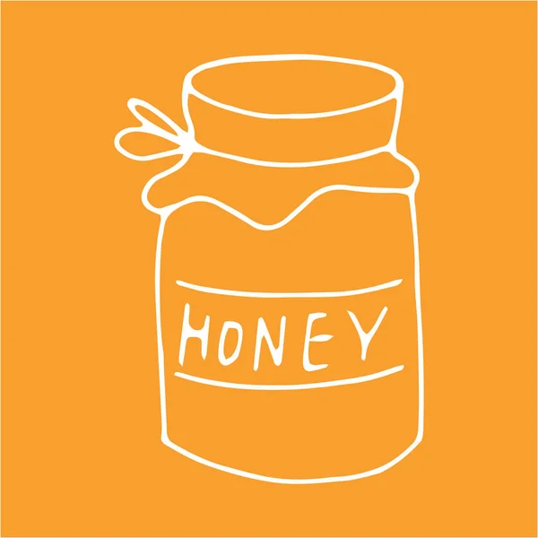 Doodle Honig Symbol Kinder Hand Zeichnen Lebensmittel Vektorillustration — Stockvektor