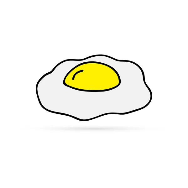 Doodle Omelette Symbol Kinder Hand Zeichnung Kunstlinie Gefärbtes Lebensmittel Vektor — Stockvektor