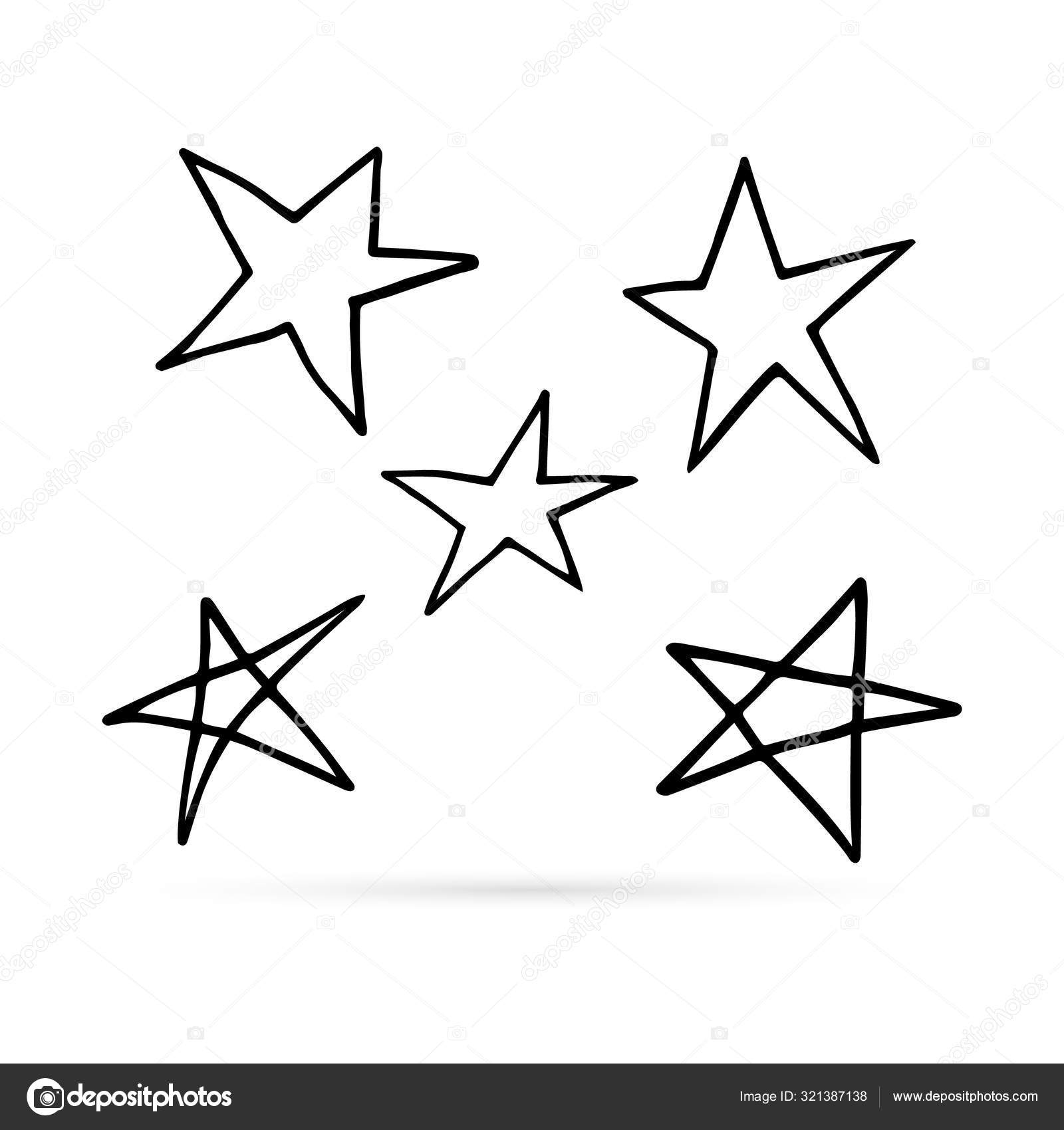 Doodle Star Icon Kids Art Line Hand Drawing Set Vector Stock Vector by  ©irysha279.gmail.com 321387138