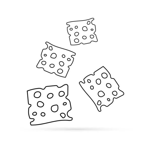 Doodle Käse Ikone Natürliche Lebensmittel Vektorillustration — Stockvektor