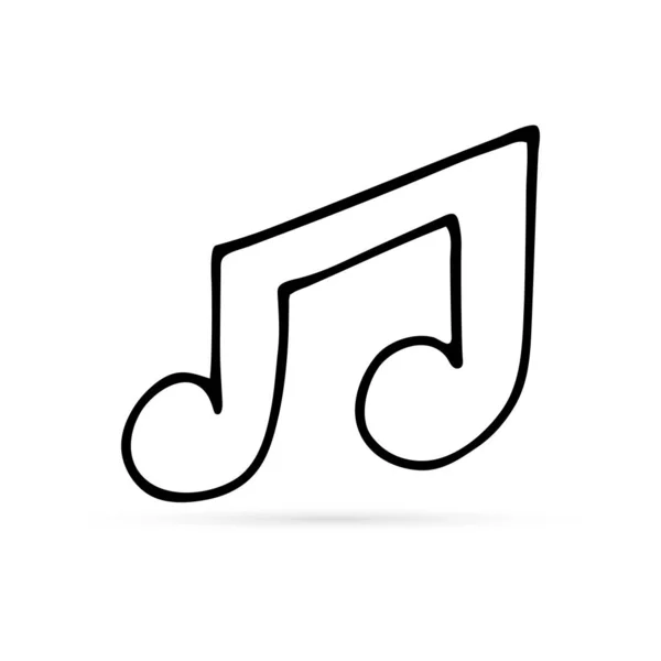 Line Art Music Note Icoon Doodle Muzikale Tekens Handtekening Notitie — Stockvector