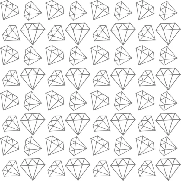Gekritzeltes Diamantmuster Vektorformen Werbedesign Konzept Edelstein Ikone Kristallsymbol Kinder Zeichnen — Stockvektor