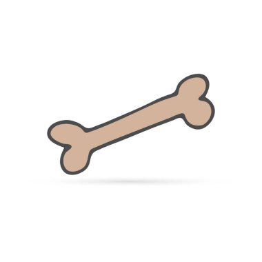 Doodle siluet köpek kemiği. El çizimi grunge çizimi. Vektör illüstrasyonu.