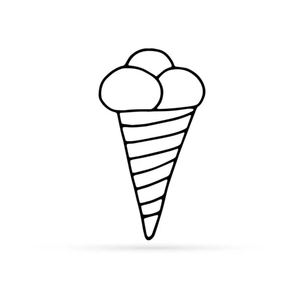 Doodle Icona Del Gelato Firma Cellulare Web Simbolo Estate Compleanno — Vettoriale Stock