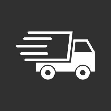 dağıtım aracı simgesi, taslak vektör illüstrasyonu