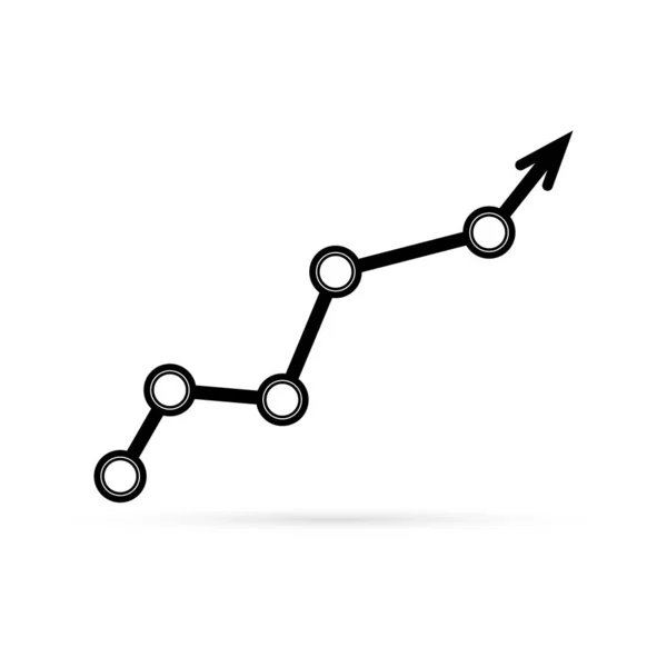 Skizze Weg Mit Pfeil Symbol Isoliert Umrissvektorillustration — Stockvektor