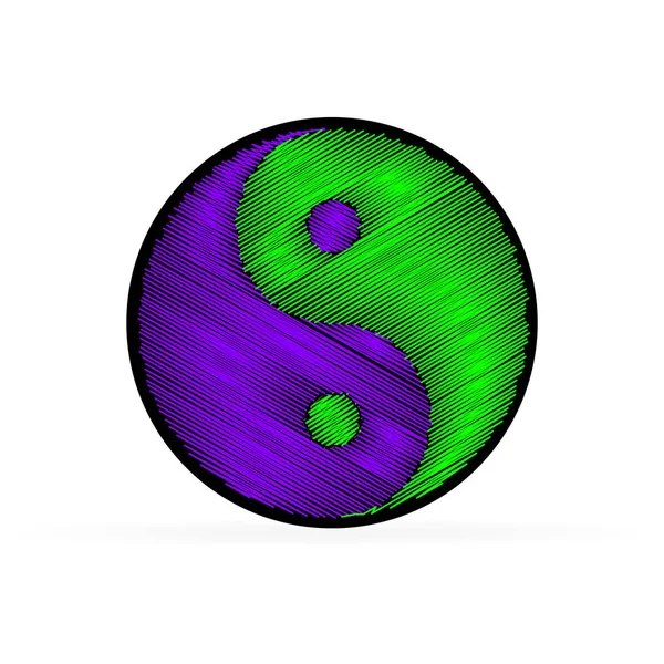 Golden ying yang symbol — Stock Photo © valdum 95146504