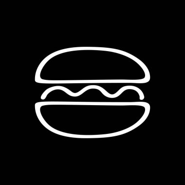 Taslak burger ikonu, karalama yapan çocuklar el çizimi, çizim çizimi yemek vektörü çizimi